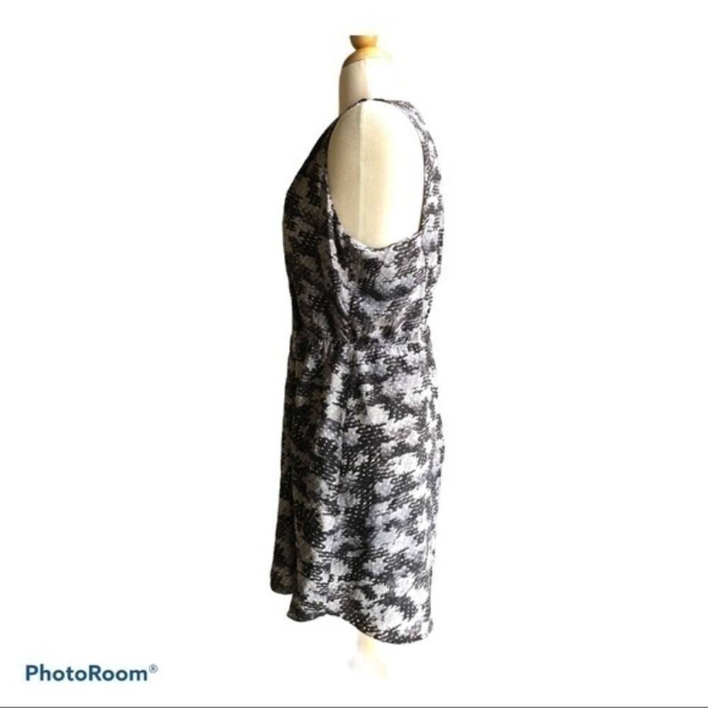 Rebecca Taylor black gray 100% silk abstract dress - Picture 3 of 6